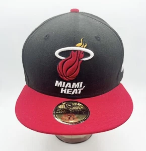 NEW Miami Heat NBA Red Black 59Fifty Fitted Hat Cap Size 7 1/8 New Era - Picture 1 of 7