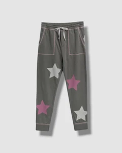 $52 Splendid Kid's Girl's Gray Star Bright Cotton-Blend Joggers Pants Size 7 - Picture 1 of 2