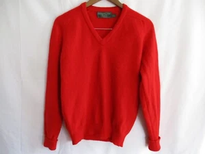 Clubfellow Pullover Herren 100% Wolle rot V-Ausschnitt Pulli Sweater Größe L * - Bild 1 von 8