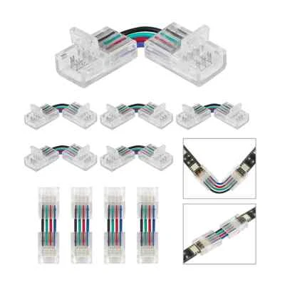 LED Light Strip Connector 4pin H shape L Shape LED Connector for 8mm10mm Single - Image 1 of 4