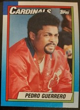 Pedro Guerrero 1990 Topps St. Louis Cardinals Baseball Card #610