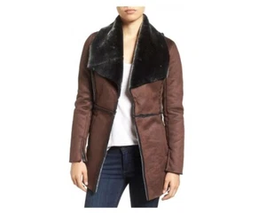 KUT from the Kloth Women Abigail Faux Fur Jacket Brown Size L 400164 - Picture 1 of 4
