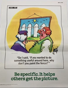 Herman Poster Be Specific It Helps Others Get The Picture May 4 1992 - Picture 1 of 6