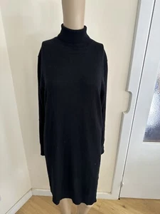 S 100% Cashmere Turtle Neck Long Sleeve Womens Black Jumper Dress RRP: £159 - Picture 1 of 6