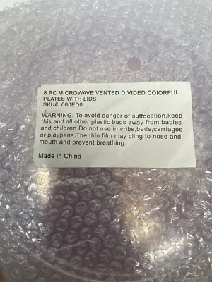 Placas coloridas divididas ventiladas para microondas de 8 piezas con tapas Foto 1 de 2