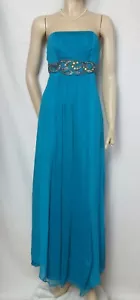 Seidenkleid 36 Hochzeit Abendkleid türkis grün blau lang Abiball Kleid Monsoon - Bild 1 von 12