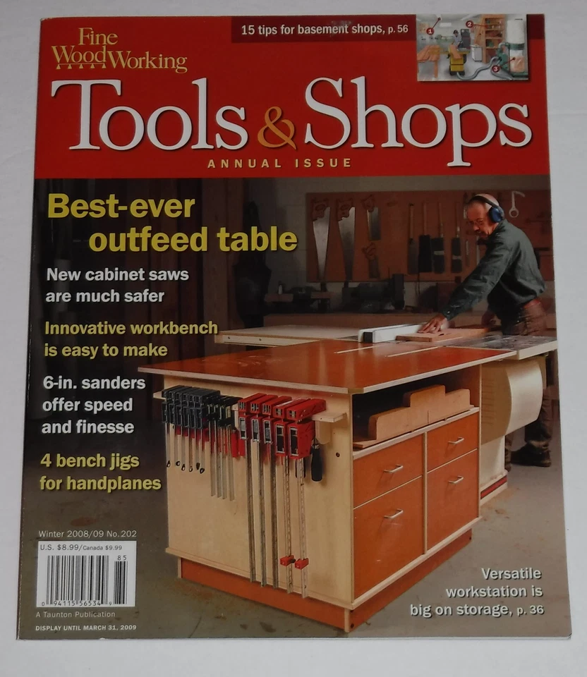 Fine Woodworking Magazine Tools & Shops Winter 2008-2009 Tips for Basement Shop - Image 1 of 1
