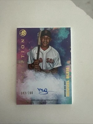 Miguel Bleis On-Card Purple Auto 43/200 - 2021 Bowman Inception - Boston Red Sox - Image 1 of 3