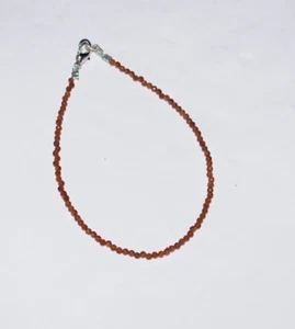 Pulseras de cadena de 6 pulgadas de plata de ley 925 con piedras preciosas naturales cuentas redondas de 2 mm - Imagen 1 de 18