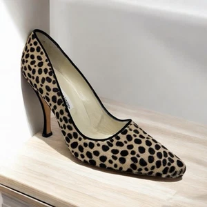 Manolo Blahnik Ponyhair stampa ghepardo tacchi taglia 38,5 - Foto 1 di 9