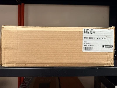 CT121614 Café Standard Cafeteria / Fast Food Tray, 12" x 16", Blue (24 PACK) - Image 1 of 2