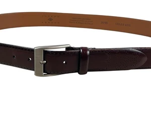 Joseph Abboud Hombre 38/95 Cuero Genuino Vestido Cinturón Borgoña Marrón Italia Brogue - Imagen 1 de 9