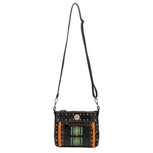 Celebela Embroidered Crossbody Bag - Nieten Design Geldbörse Schultertasche für Damen - Bild 1 von 5