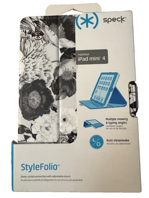Speck StyleFolio Case for Apple iPad Mini 4 - Black & White Floral - Image 1 of 2