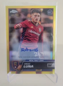 2023 TOPPS CHROME MLS DIEGO LUNA GOLD REFRACTOR RC AUTO #9 Ser #44/50 "READ" - Picture 1 of 5