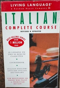 Living Language ITALIAN Complete Course 40 Lessons 2 TAPES Dictionary Coursebook - Picture 1 of 2