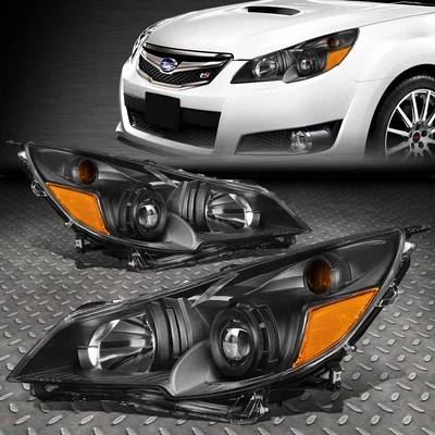 FOR 10-14 SUBARU OUTBACK LEGACY BLACK/AMBER CORNER PROJECTOR HEADLIGHT HEADLAMP - Image 1 of 4
