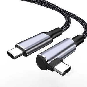 100W Type C to Type-C USB C Cable 90 Degree Fast Charging Cord Right Angled - Picture 1 of 18