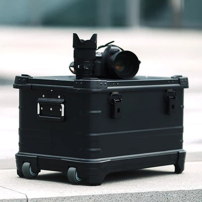 1Pc Black Aluminum Telescopic Photography Equipment Box Camera Storage Case - Image 1 of 4