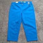 NWT J. Jill Denim High Rise Cropped Stretch Pull-on Jeans Plus Sz 20 Cyan Blue