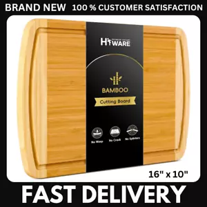 Tabla de cortar grande de bambú para preparar y servir comidas de cocina, jabalí de madera - Imagen 1 de 8