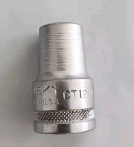 Husky USA 7/16" 12 Point Shallow Chrome Socket 1/2" Drive CT1214 Vintage CT 1214 - Picture 1 of 5