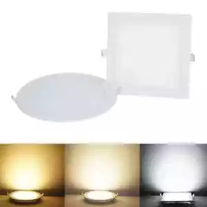 Ultrathin LED Panel Light Ceiling Lamp Round Square Non-dimmable Downlight 3-24W - Picture 1 of 14