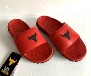Under Armour Project Rock SL Mens NEW w/Tags 3023762-600 Mens Red Slides Size 8 - Picture 1 of 12