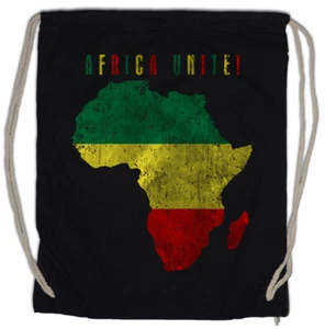 Africa Unite Turnbeutel Rasta Rastafari Babylon Irie Reggae Jamaica Jah - Picture 1 of 1