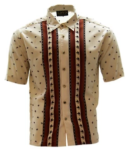Microfiber Shirt Short Sleeve Exclusive Scorpion Design Made in USA Beige - Picture 1 of 3