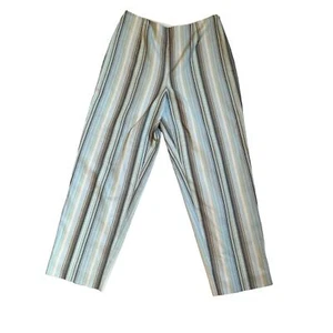 Pantalones Pursuits Ltd 53 % seda a rayas con cremallera lateral talla 12 - Imagen 1 de 5