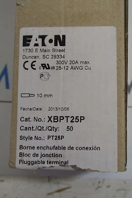 Eaton XBPT25P PT 2,5P Terminal Blocks - NEW OPEN BOX OF 22  - Image 1 of 4