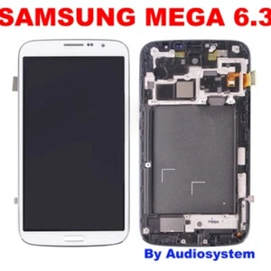 DISPLAY TOUCH SCREEN +FRAME per SAMSUNG GALAXY MEGA 6.3 i9200 i9205 Vetro BIANCO - Imagen 1 de 1