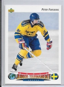 1992-93 Peter Forsberg Rookie Upper Deck Hockey Card #235 Quebec Nordiques - Imagen 1 de 2