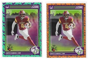 Lote de 2 tarjetas Score A Treat Curtis Samuel RC 2024 base calabaza/murciélago verde #286 - Imagen 1 de 2