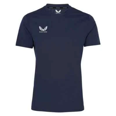 Castore Cotton T Shirt Boys Girls Junior Kids Crew Sports Football Top Tee Navy