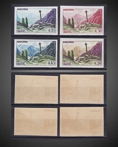 1961 ANDORRA IMPERFORATED LITTLE HINGED  SCT. 147 -150 MI.168 -171 YT 158 -161 - Bild 1 von 1