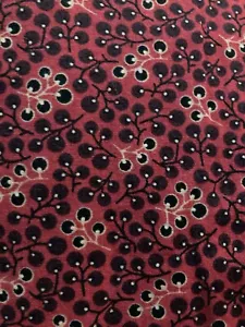 Fabric Grey Black Berries on Red Little Quilts Henry Glass & Co 2.5Y x 44" Width - Picture 1 of 3