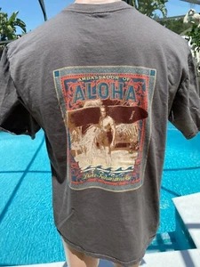 Duke Kahanamoku Aloha Crazy Shirts Gray T Shirt Mens L Large - Picture 1 of 6