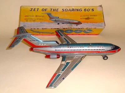 JET OF THE SOARING 60'S AMERICAN AIRLINES 727 AVIÓN MARX JUGUETE EN CAJA para PIEZAS Foto 1 de 4