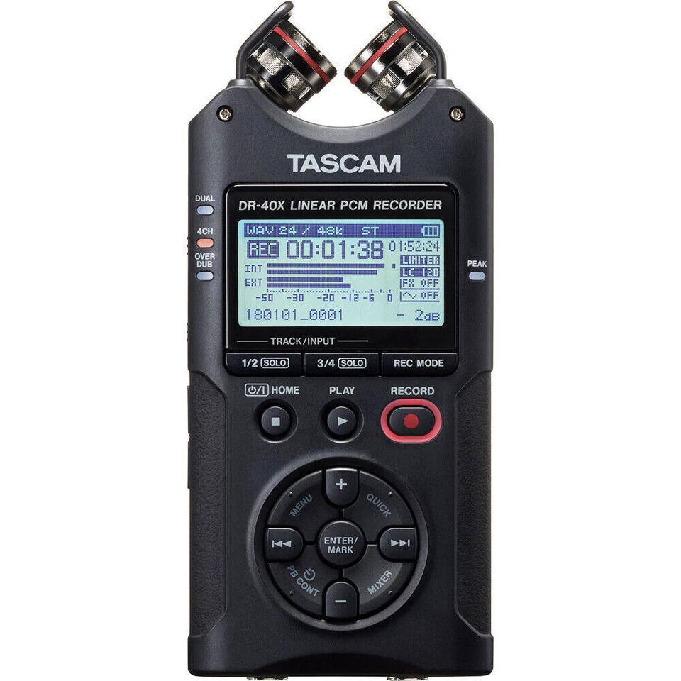 TASCAM DR-40X Tragbarer Audiorekorder - Schwarz