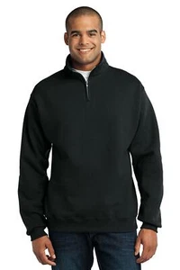 JERZEES Mens Long Sleeve NuBlend 1/4 Zip Cadet Collar Sweatshirt 995M - Picture 1 of 13