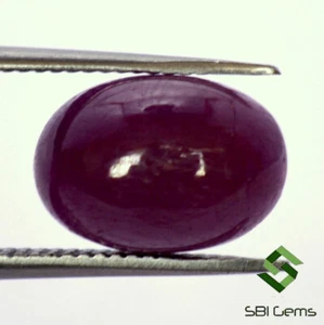 Cabujón ovalado de rubí natural certificado de 3,94 quilates 10x7 mm piedra preciosa suelta sin calefacción - Imagen 1 de 4
