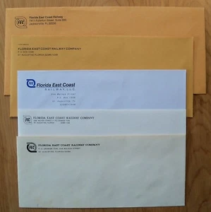 5 VERSCHIEDENE UNBENUTZTE FLORIDA OSTKÜSTE EISENBAHN UMSCHLÄGE - Bild 1 von 4