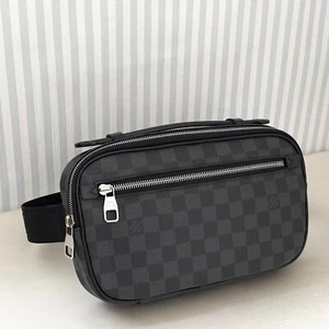 LOUIS VUITTON N41289 Ambler Damier Graphite Canvas Sling Bum Body Bag CA1144 - Picture 1 of 23