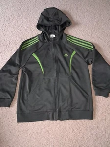 BOYS ADIDAS JACKET SIZE M MEDIUM 8/10 GRAY GREEN - Picture 1 of 4