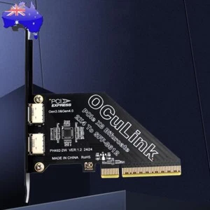 PCIeX8 To 2 Port Oculink SFF 8611 8612 Convert Card for Os /Windows / Linux - Afbeelding 1 van 12