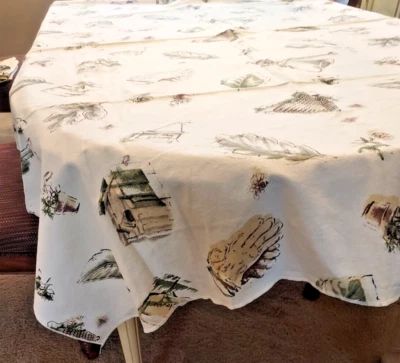 Vintage Cotton Garden Tablecloth(76"x57") + 6 Napkins/placemats" - Image 1 of 4