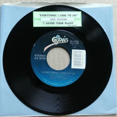 GENE WATSON Everything I Used To Do 45 7" COUNTRY Record Vinyl 1986 Epic - Image 1 of 2