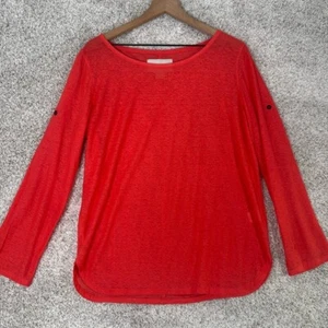 Brochu Walker Leinen Seide Bluse Hot Coral Bluse - Large - Bild 1 von 10